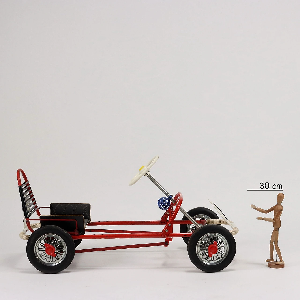 Macchina a pedali Biemme in ferro smaltato rosso e plastica, anni '70 2