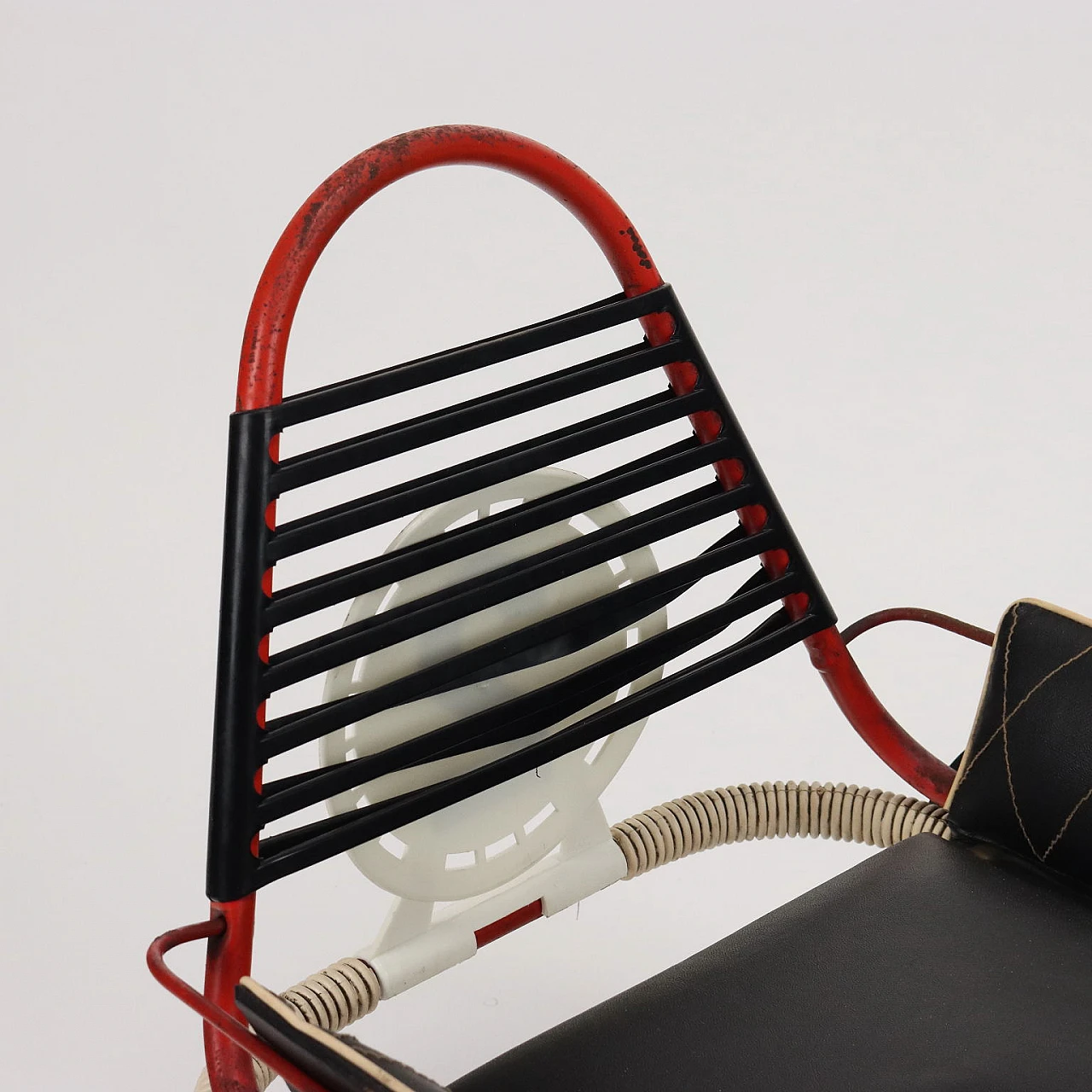 Macchina a pedali Biemme in ferro smaltato rosso e plastica, anni '70 7