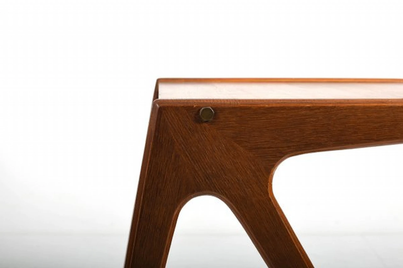 Carrello di servizio danese in rovere patinato, anni '50 8