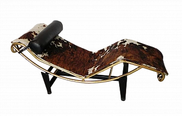 Chaise longue in metallo e pelle di Pierre Cardin, anni '80