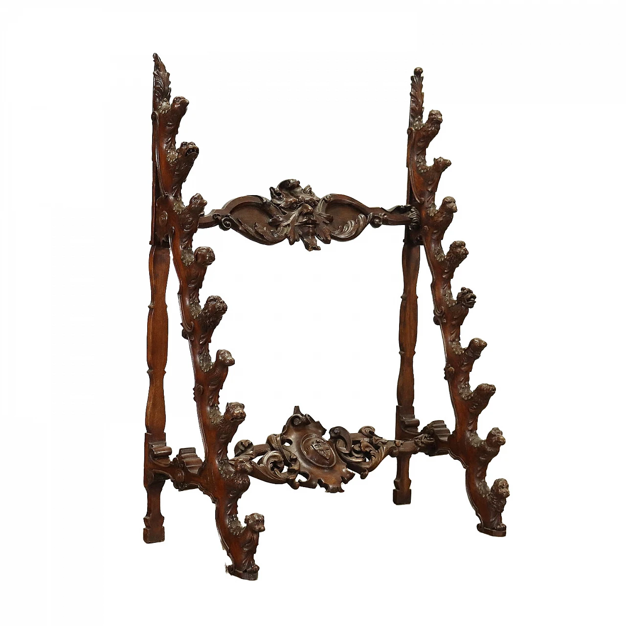 Fuciliera Umbertina in legno intagliato, '800 1
