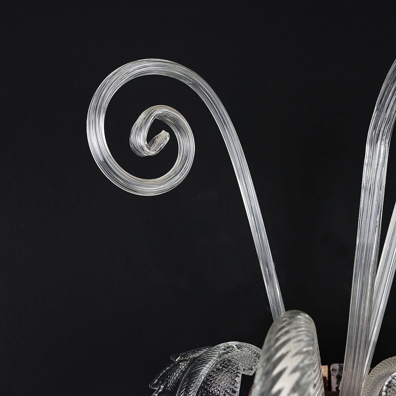 Applique a due luci in vetro di Murano trasparente e rosa 6