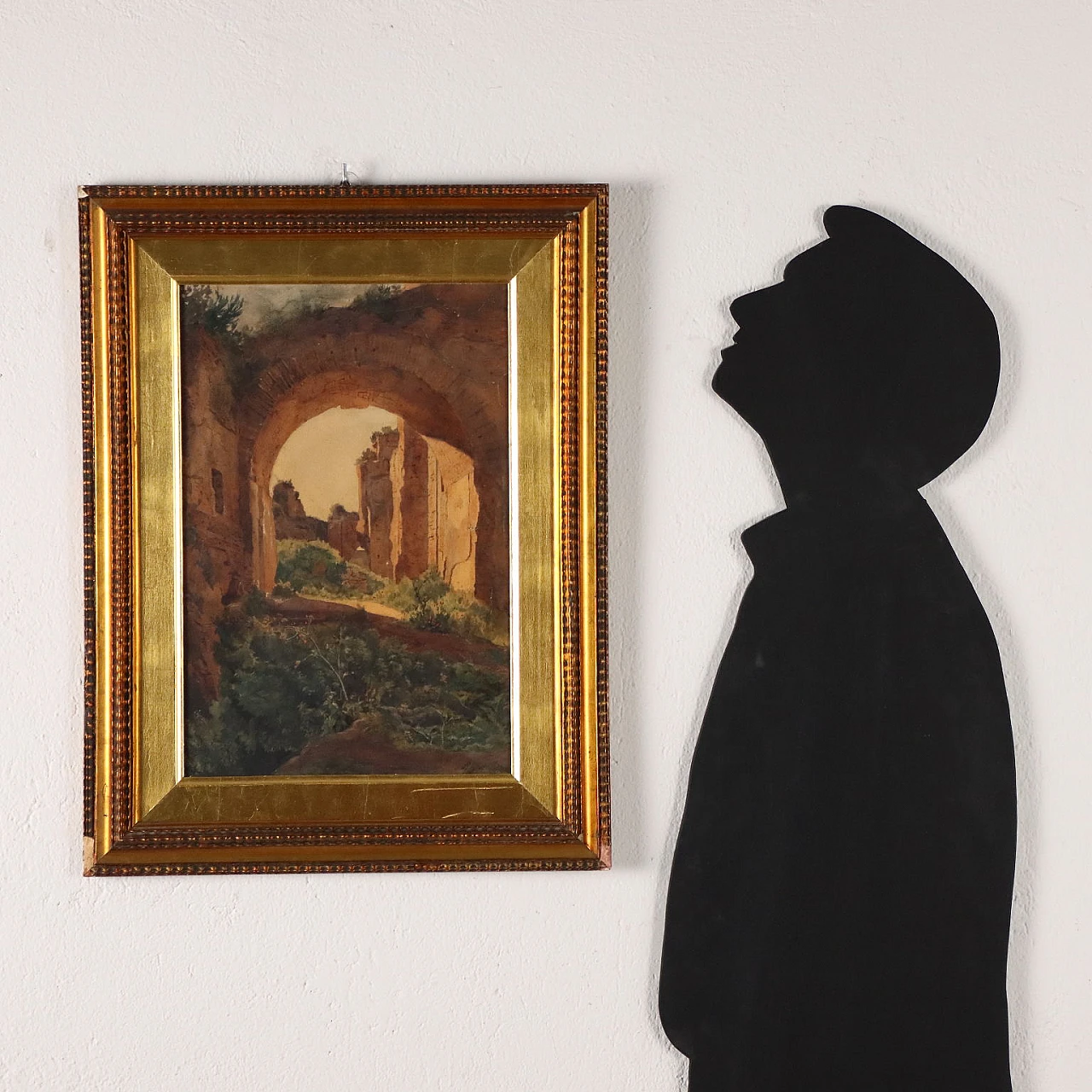 Salomon Corrodi, Veduta con colline, acquerello su carta, '800 2