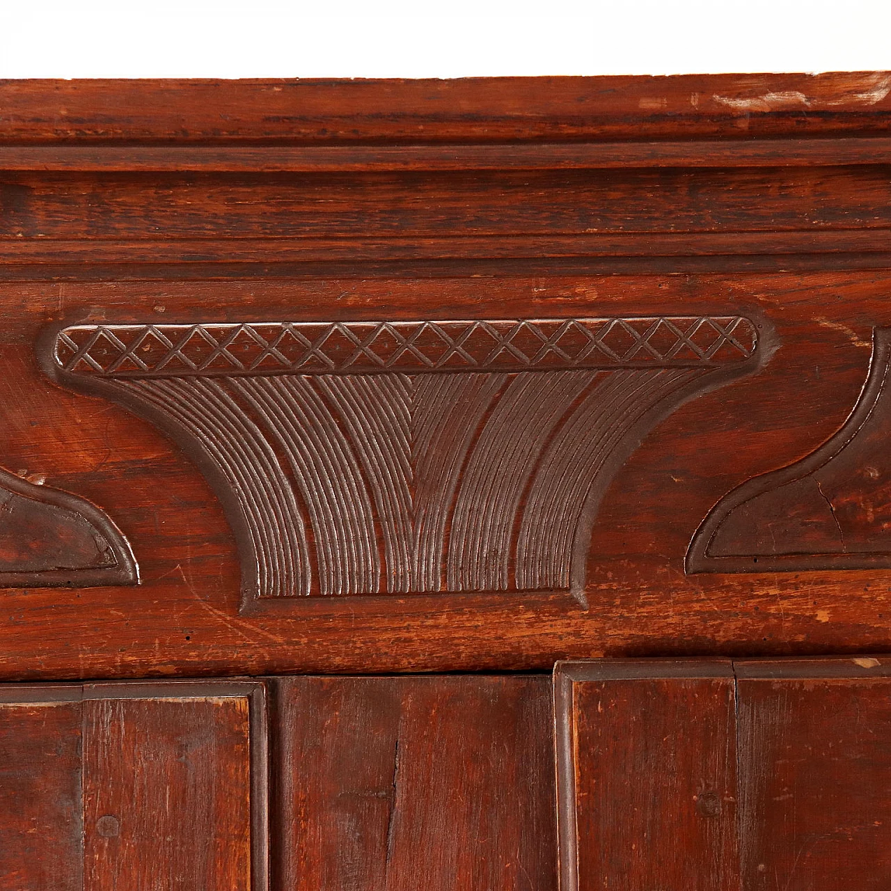 Neoclassical two-door wardrobe with wavy borders, early 20th century 5