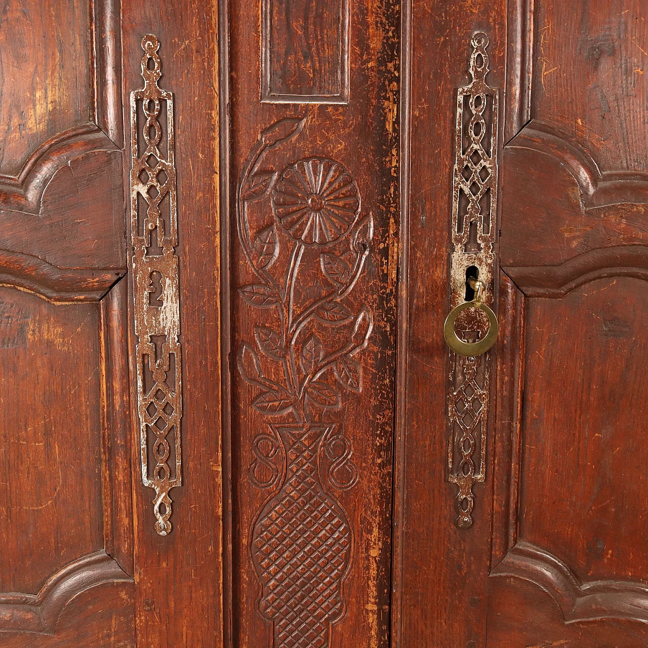 Neoclassical two-door wardrobe with wavy borders, early 20th century 6