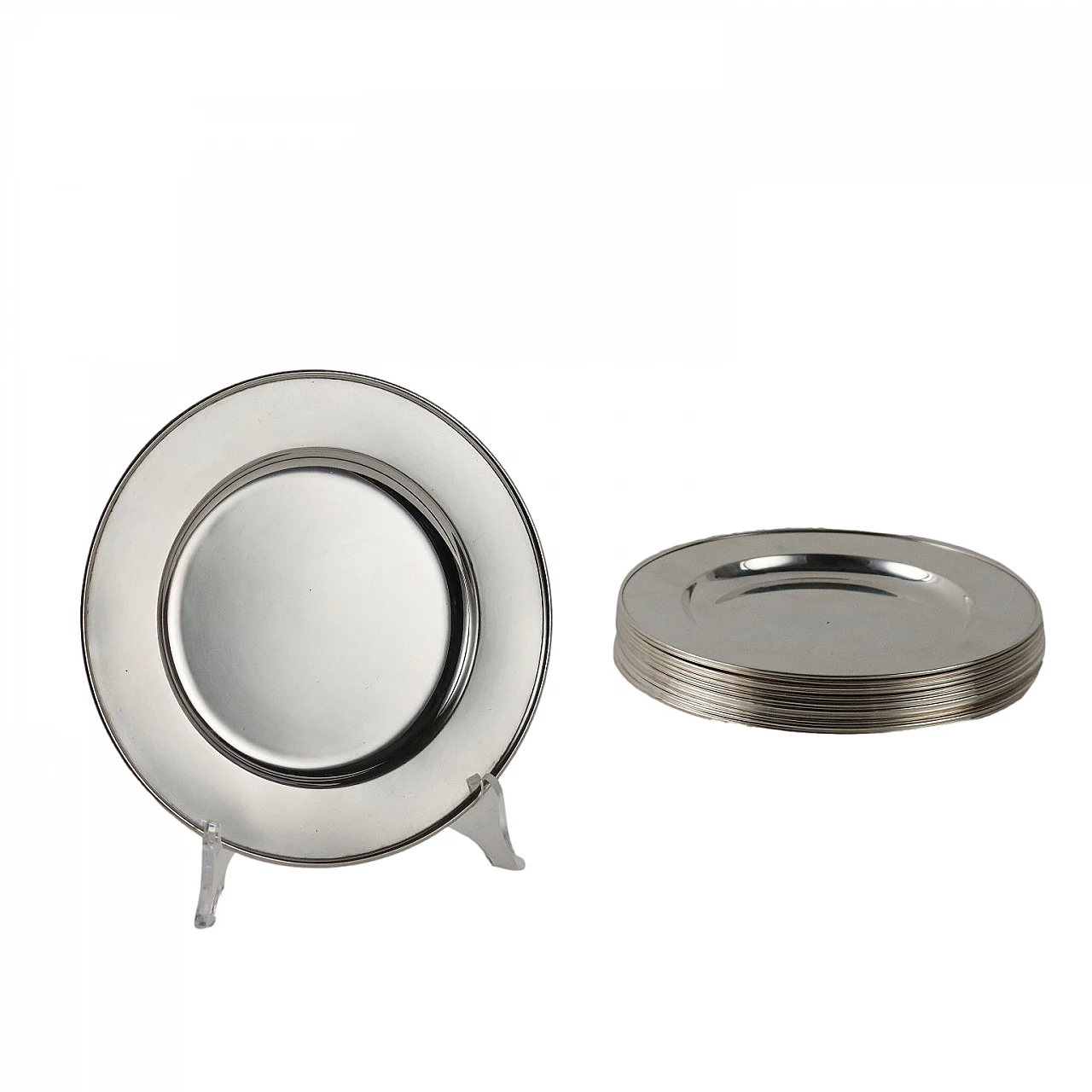 12 Piattini portapane in argento 1