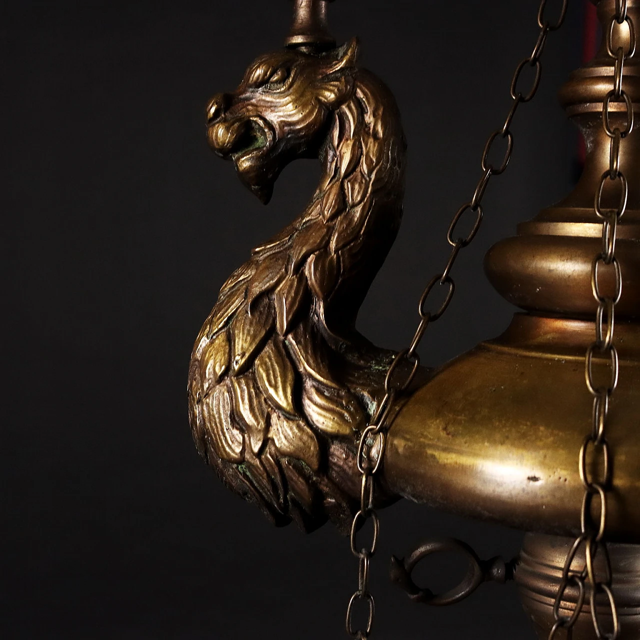Neo-Renaissance style bronze floor lamp, early 20th century 4