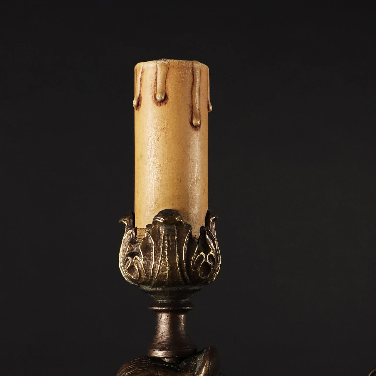 Neo-Renaissance style bronze floor lamp, early 20th century 5