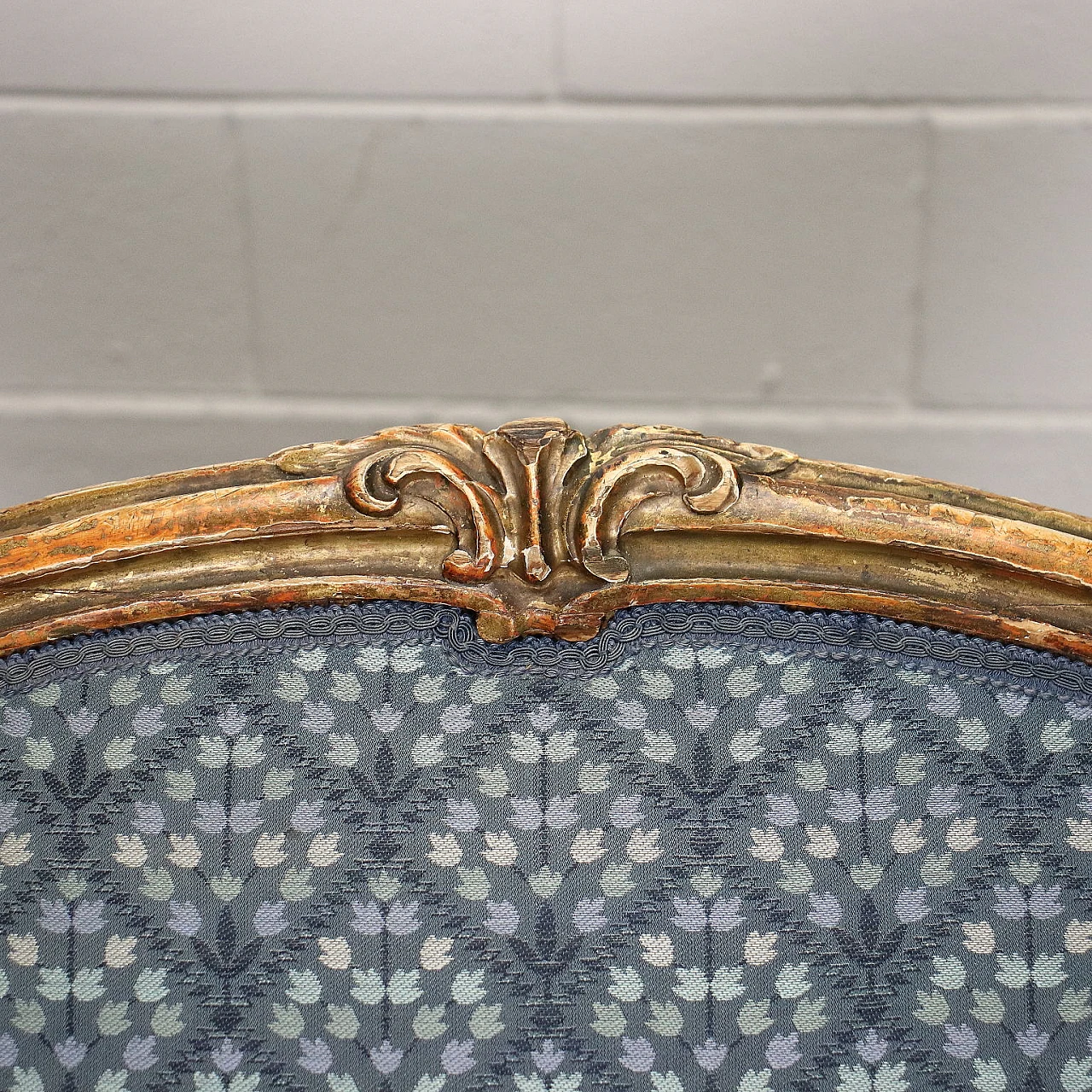 Rococo style gilded wood and fabric sofa, mid-19th century 4