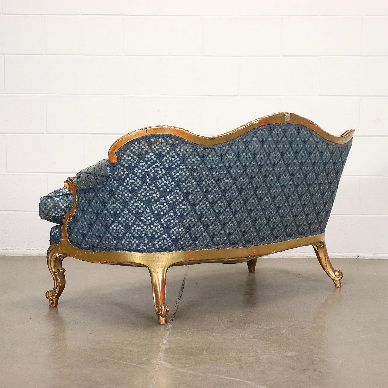 Rococo style gilded wood and fabric sofa, mid-19th century 10