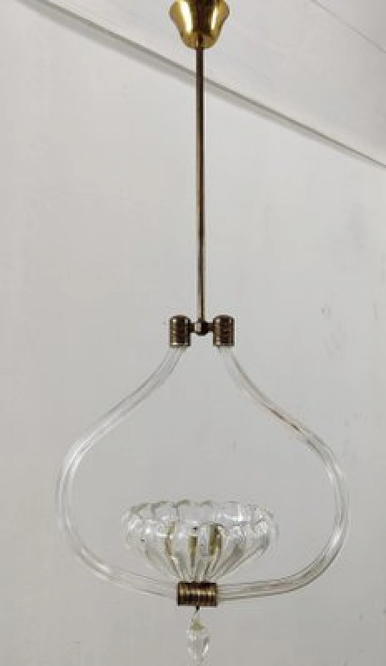 Lampadario in vetro di Murano in stile Barovier & Toso, anni '40 1