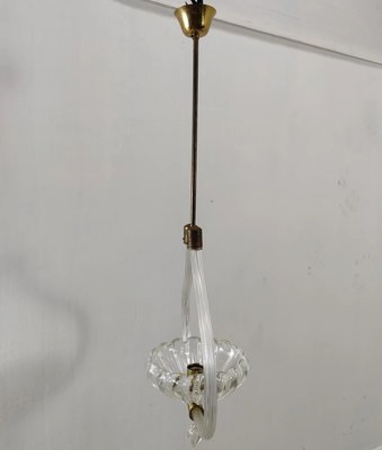 Lampadario in vetro di Murano in stile Barovier & Toso, anni '40 2