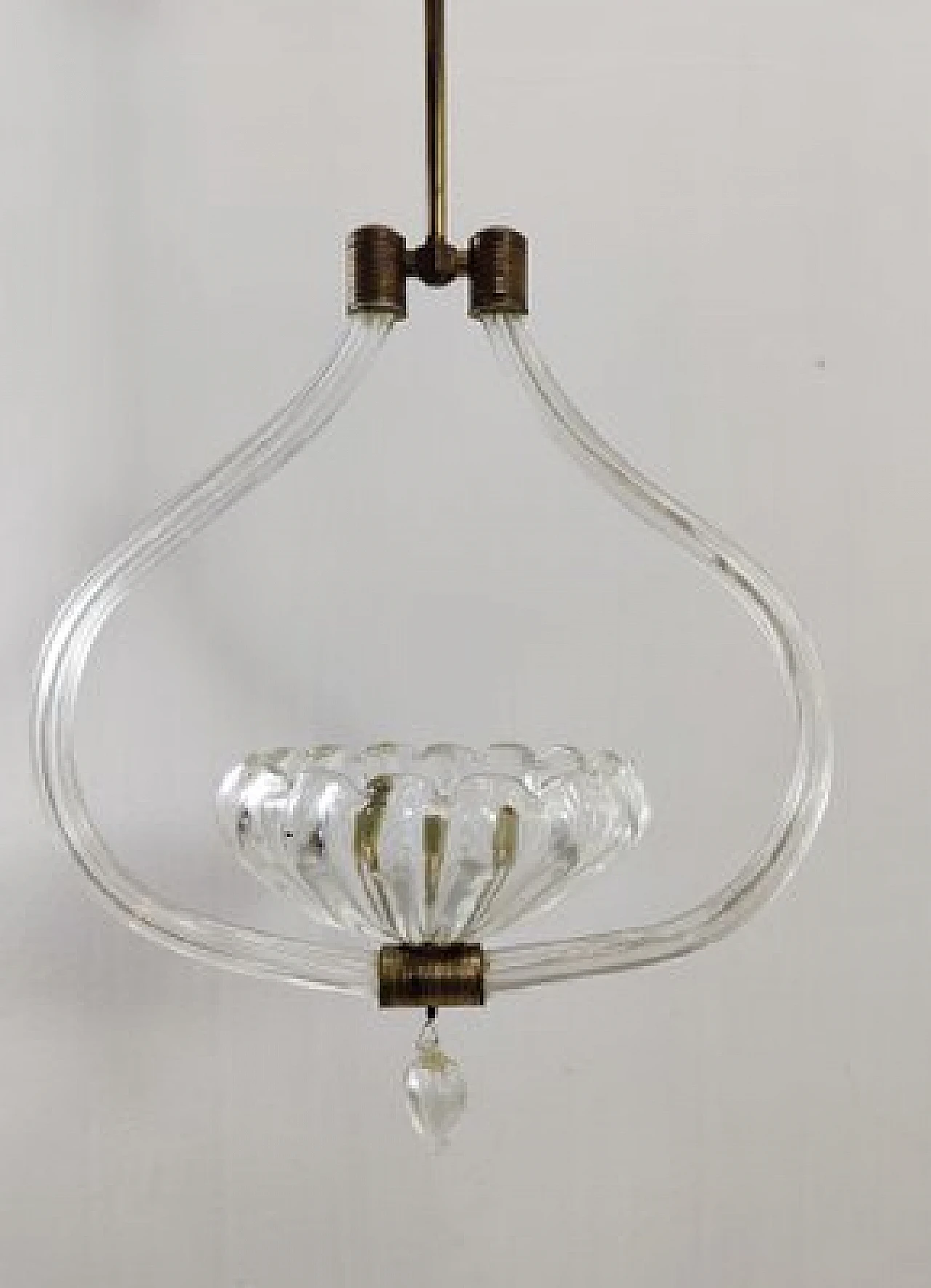Lampadario in vetro di Murano in stile Barovier & Toso, anni '40 3