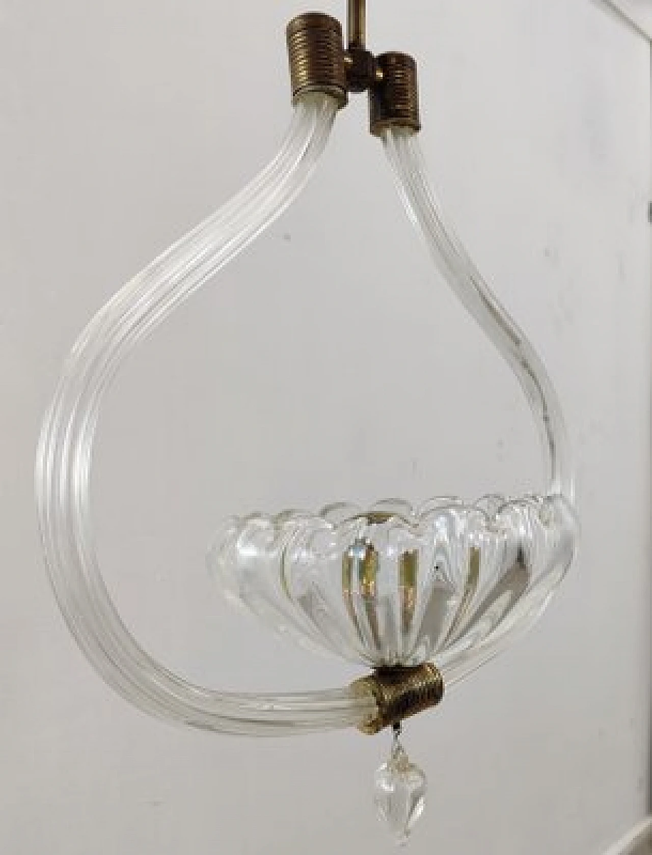 Lampadario in vetro di Murano in stile Barovier & Toso, anni '40 4