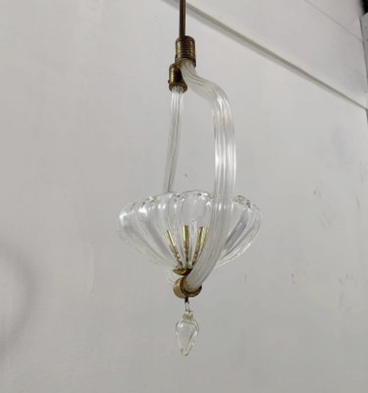 Lampadario in vetro di Murano in stile Barovier & Toso, anni '40 5