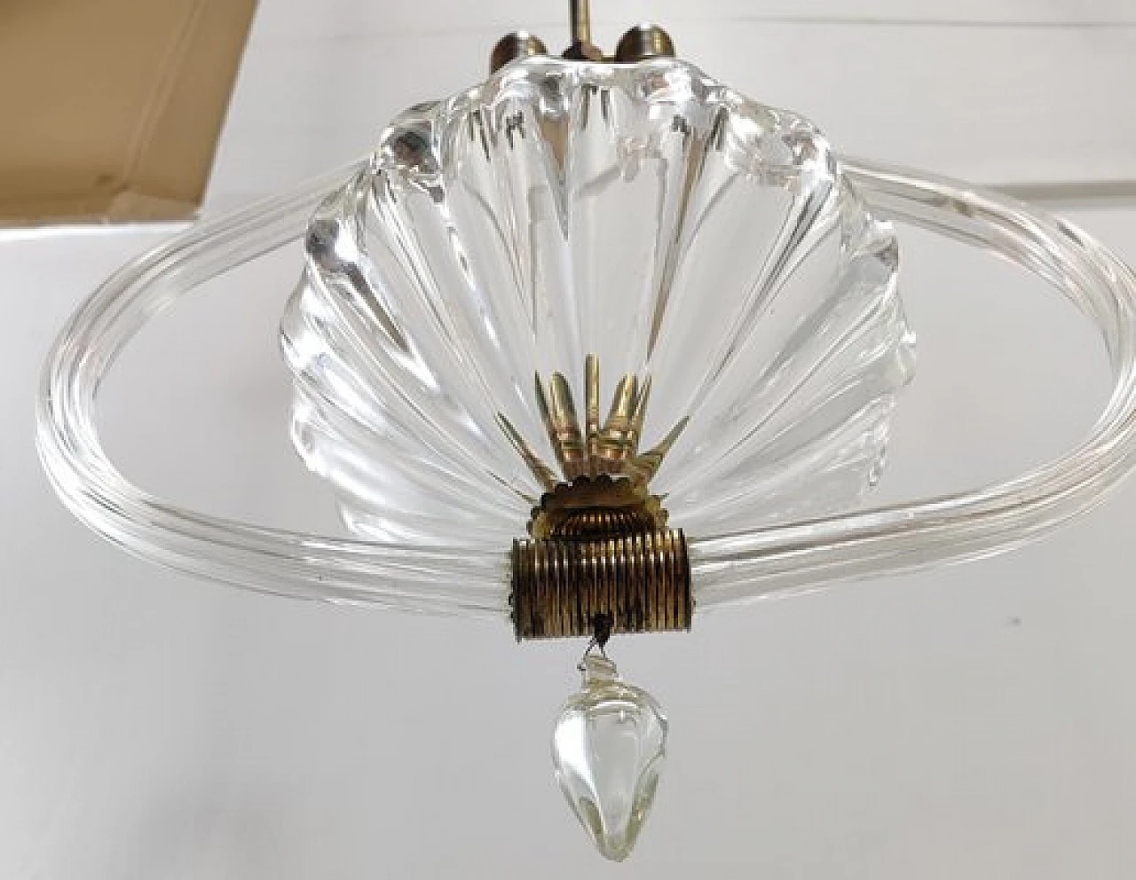 Lampadario in vetro di Murano in stile Barovier & Toso, anni '40 7