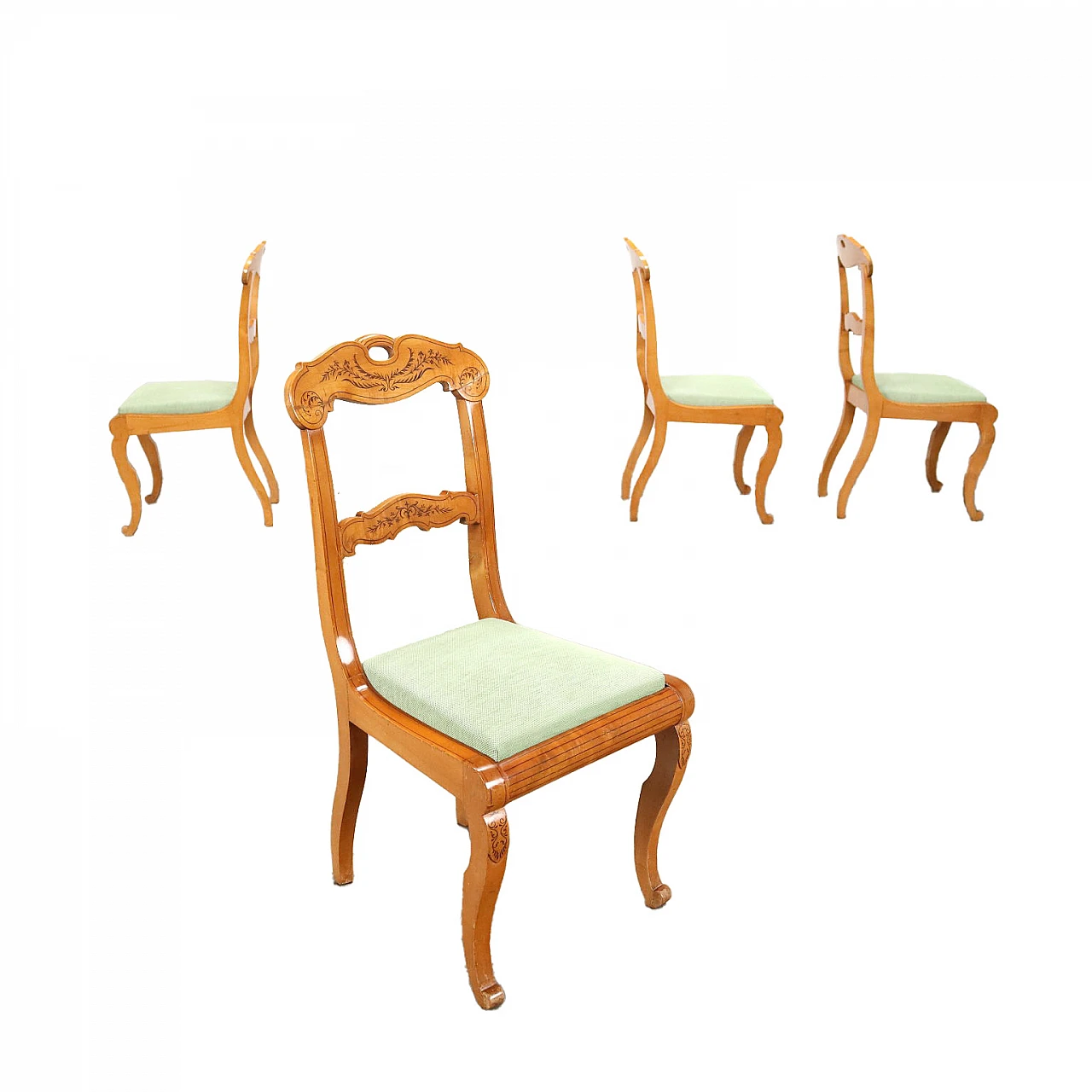 4 Sedie Carlo X in acero, '800 1