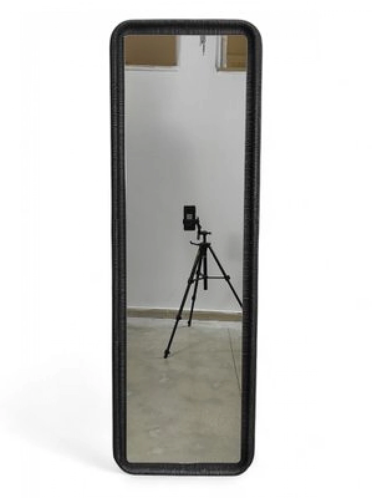 Specchio rettangolare in alluminio nero di L. Burchiellaro, anni '60 2