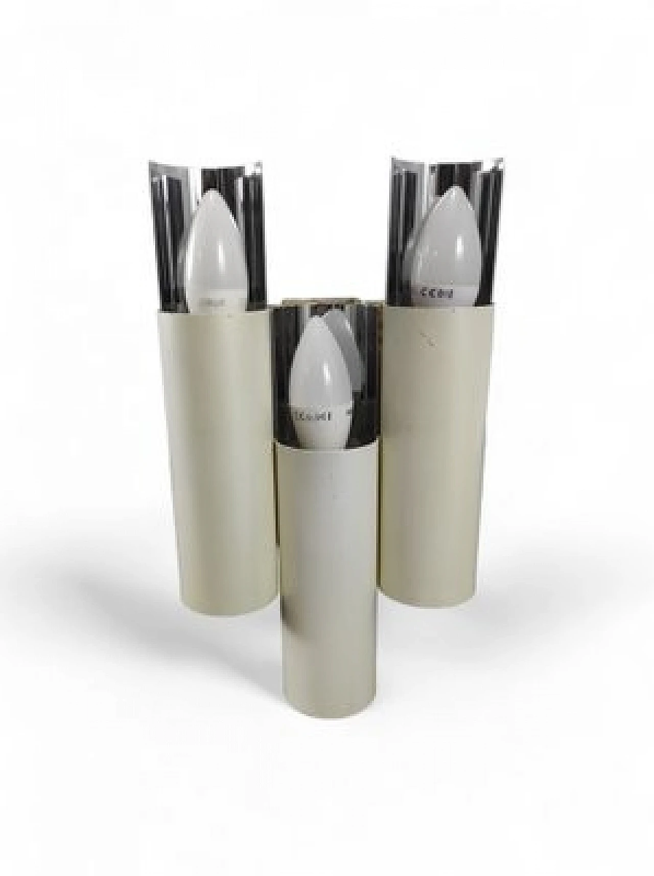 4 Appliques in metallo cromato e laccato di Stilnovo, anni '60 10