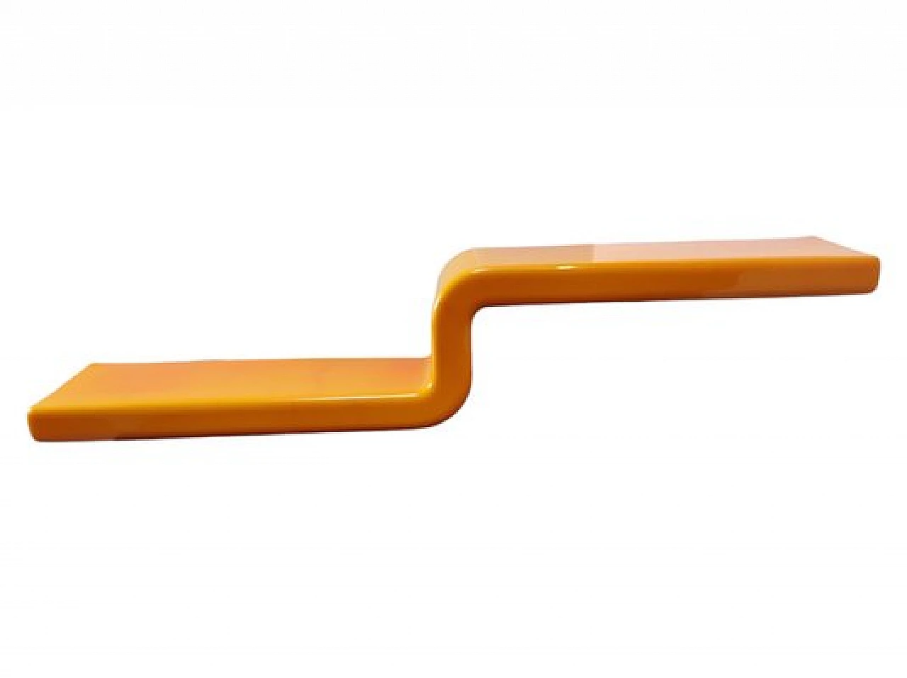 Mensola in vetro acrilico arancione, anni '70 1