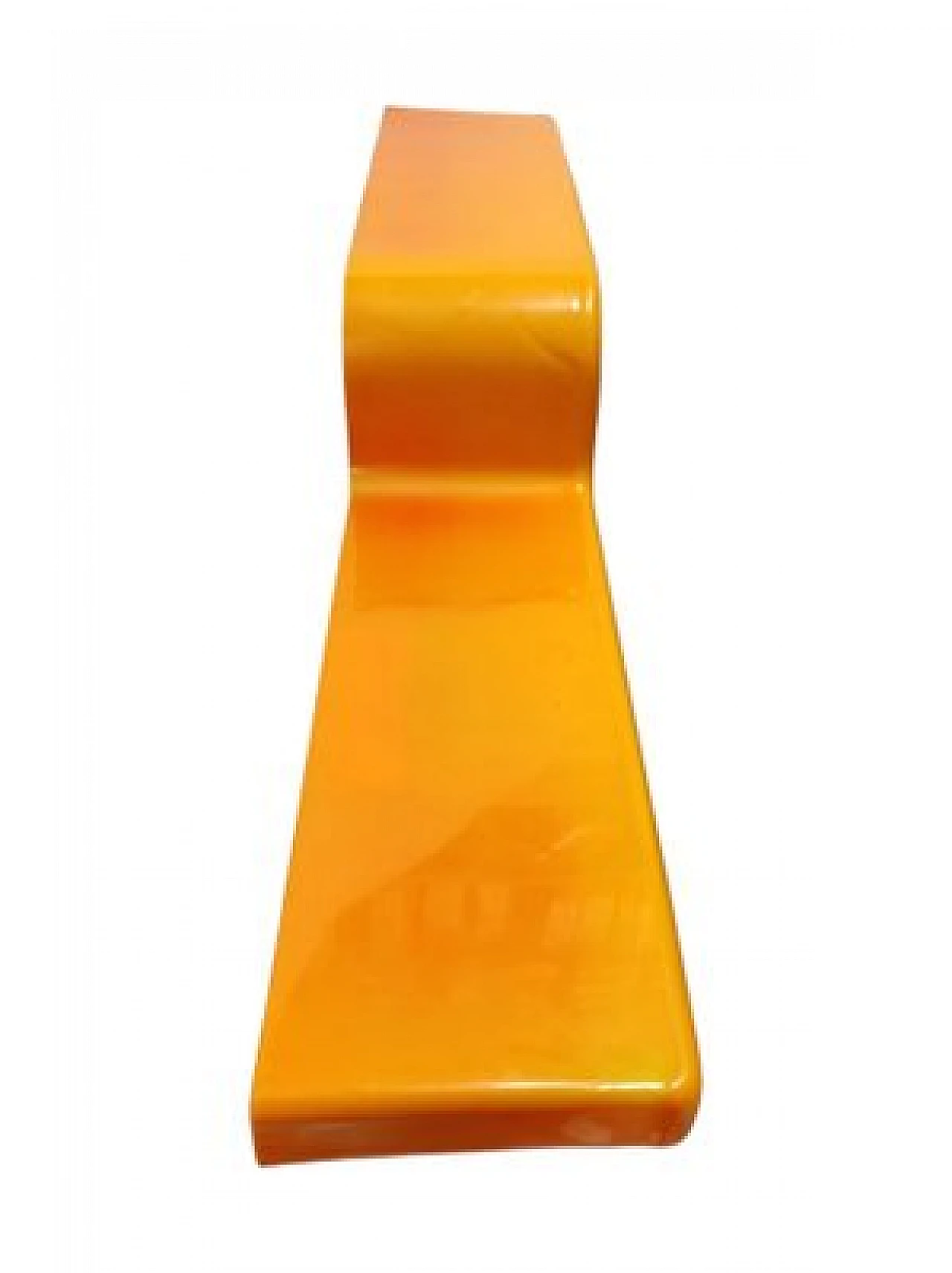 Mensola in vetro acrilico arancione, anni '70 2