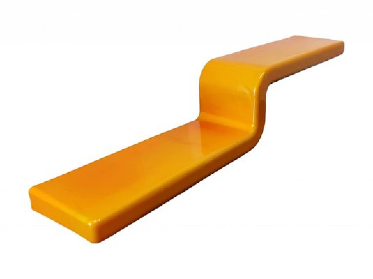 Mensola in vetro acrilico arancione, anni '70 3