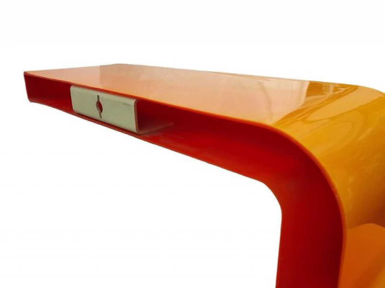 Mensola in vetro acrilico arancione, anni '70 4