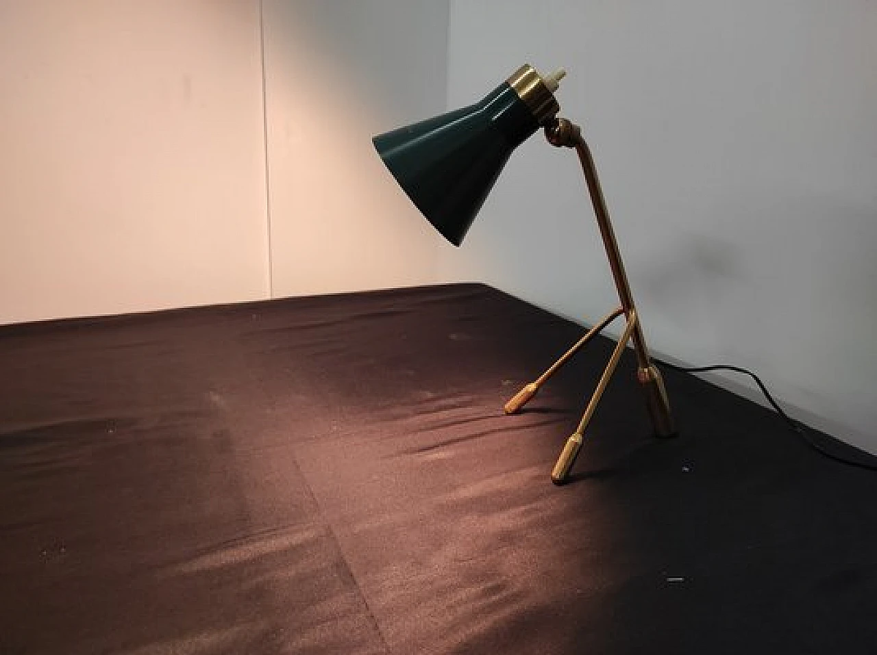 Ochetta table lamp in brass & aluminum by Giuseppe Ostuni, 1950s 6