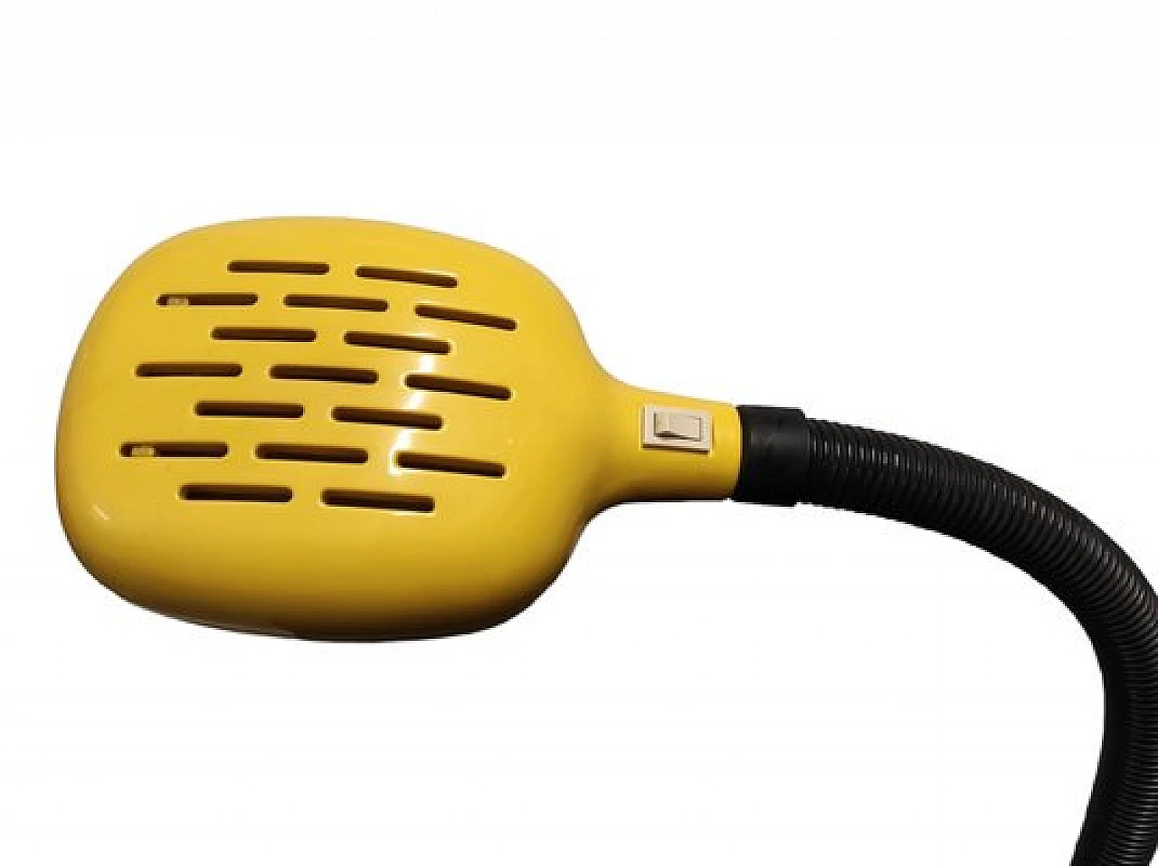 Lampada da tavolo in plastica nera e gialla, anni '80 3