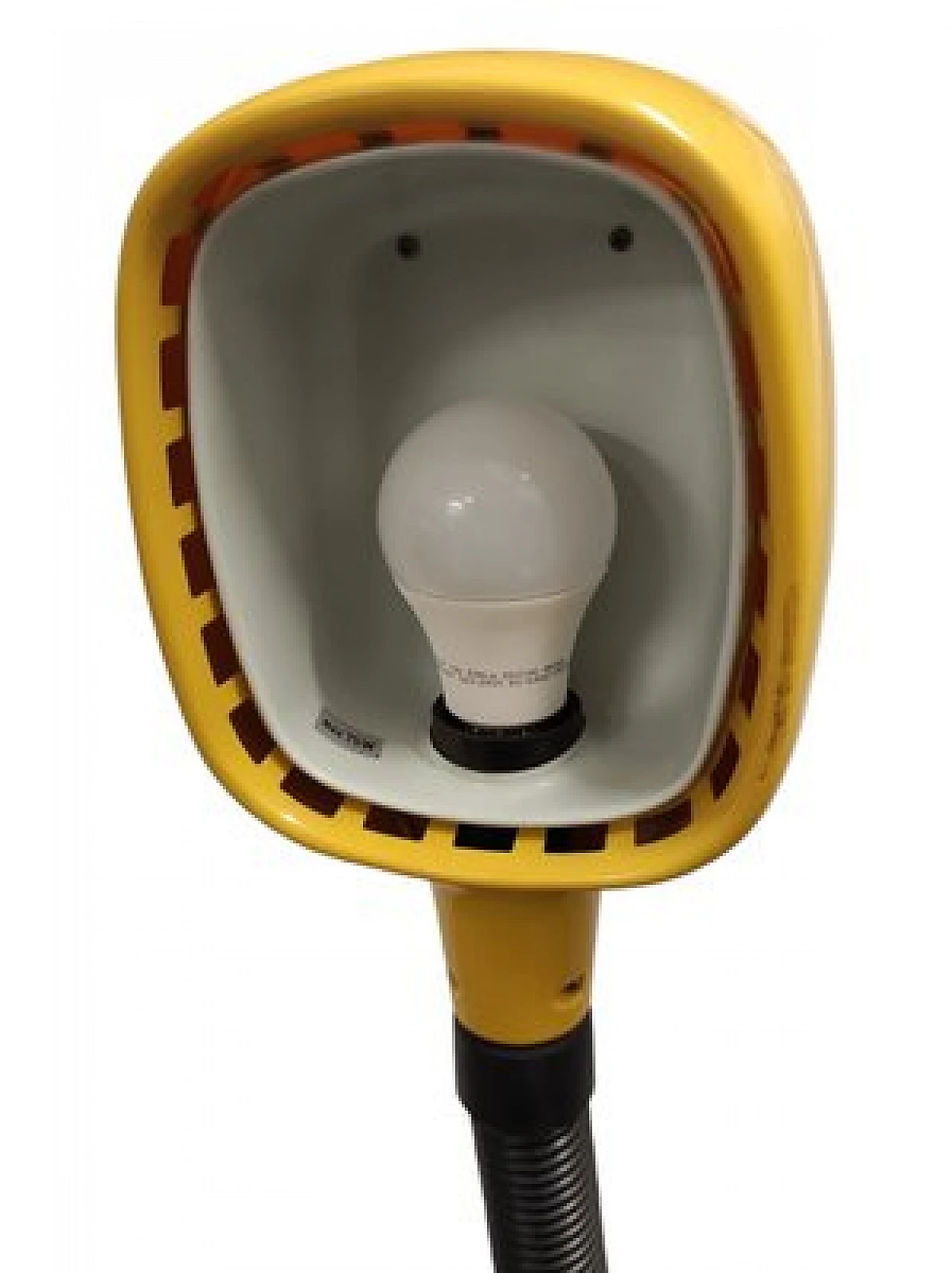 Lampada da tavolo in plastica nera e gialla, anni '80 6