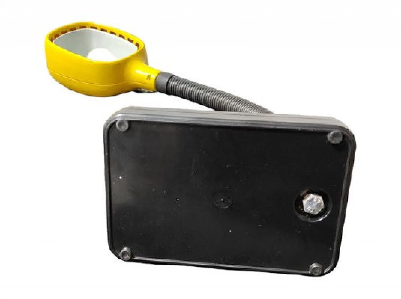 Lampada da tavolo in plastica nera e gialla, anni '80 8