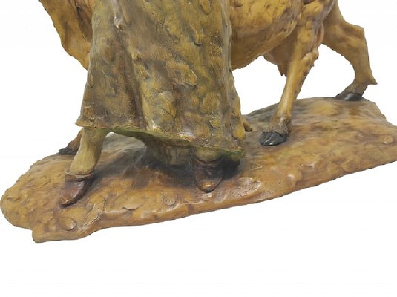 Guido Cacciapuoti, Contadina con vacca, statuetta in ceramica 7