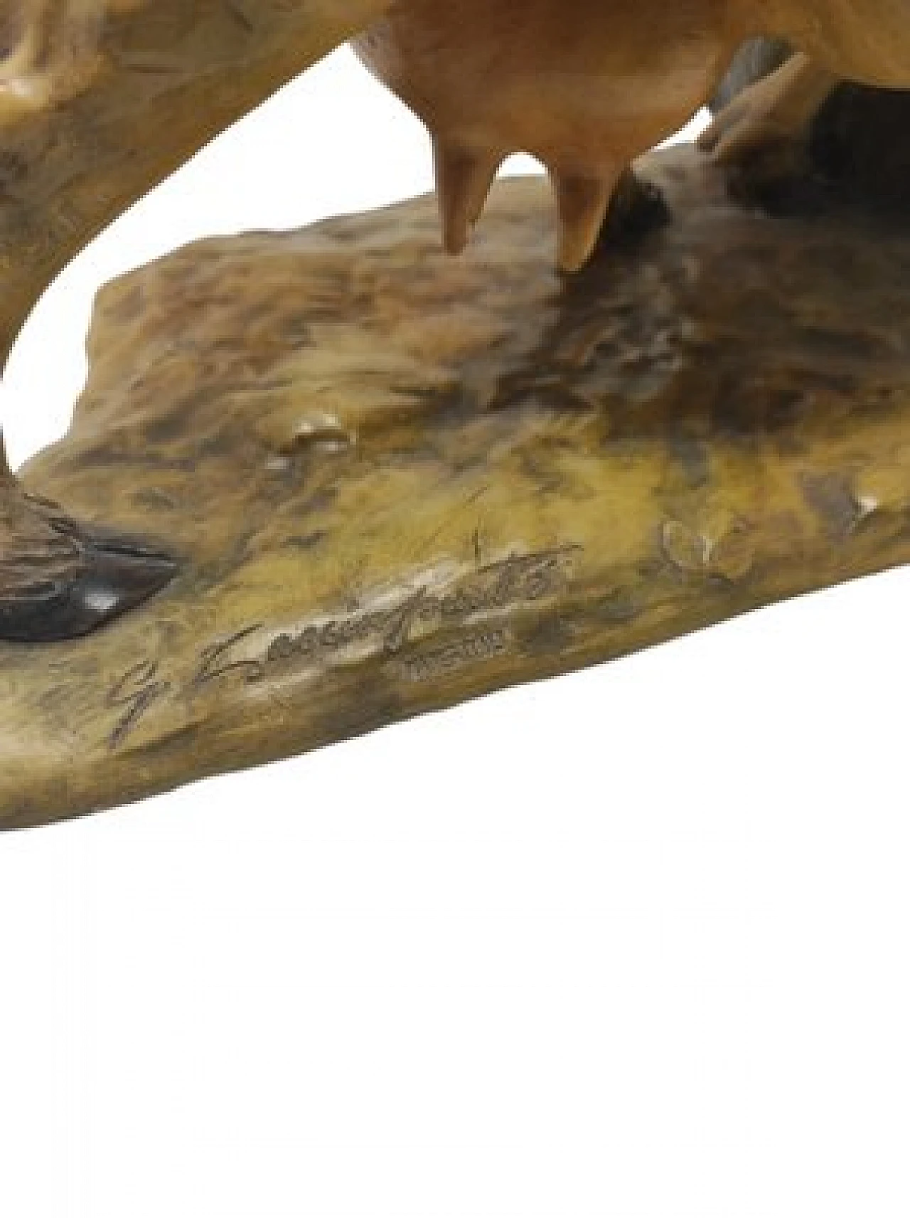 Guido Cacciapuoti, Contadina con vacca, statuetta in ceramica 8