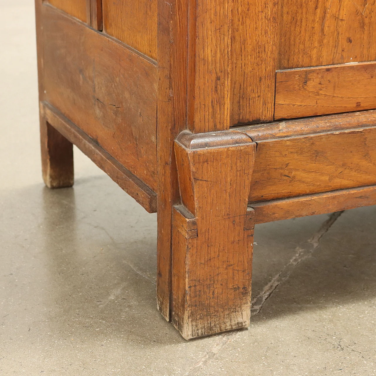 Credenza Liberty in rovere con specchio, inizio '900 10