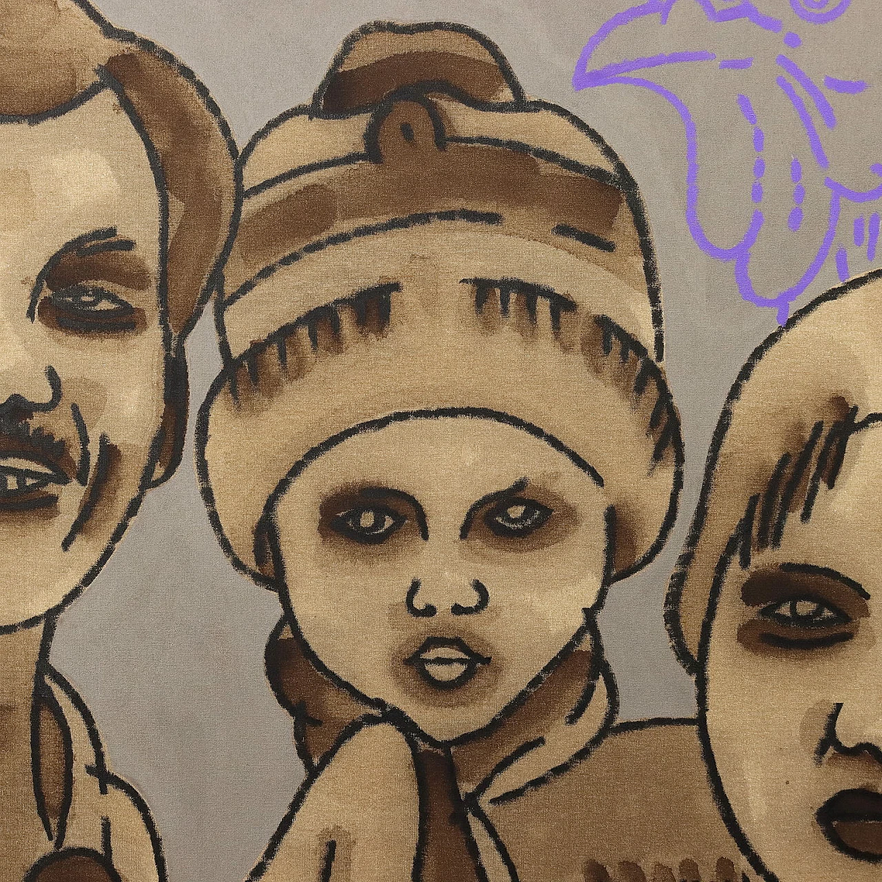 Concetto Pozzati, Album di famiglia, dipinto a olio e acrilico su tela, 2001 2