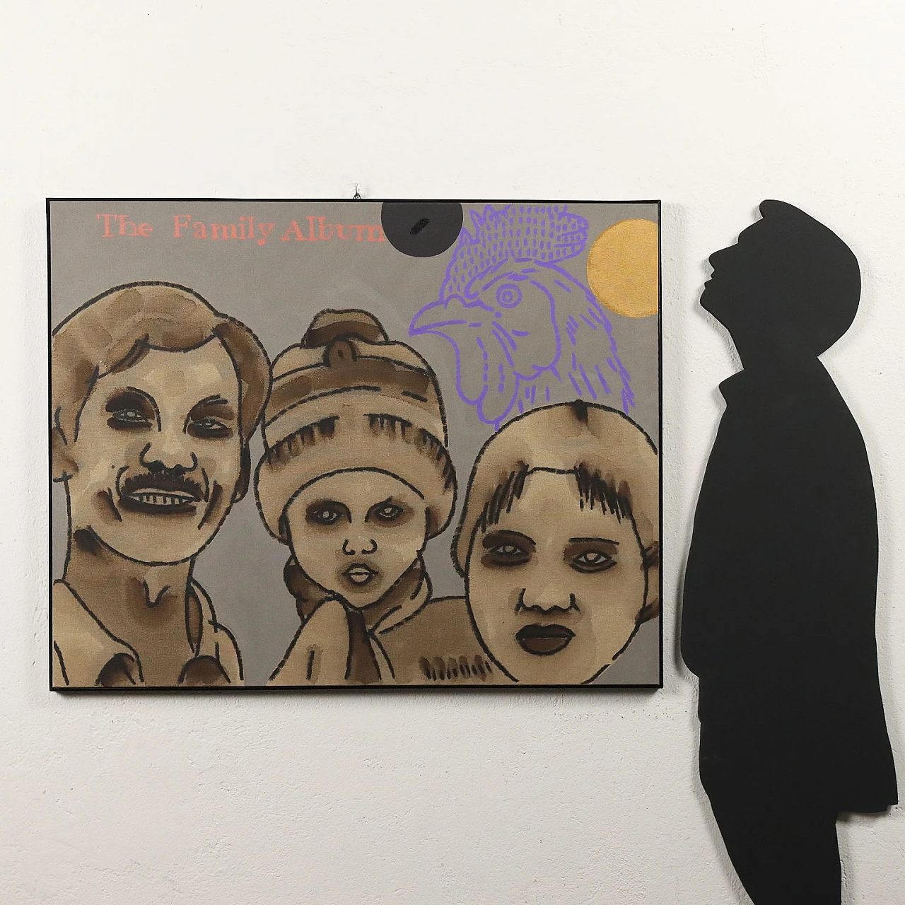 Concetto Pozzati, Album di famiglia, dipinto a olio e acrilico su tela, 2001 3