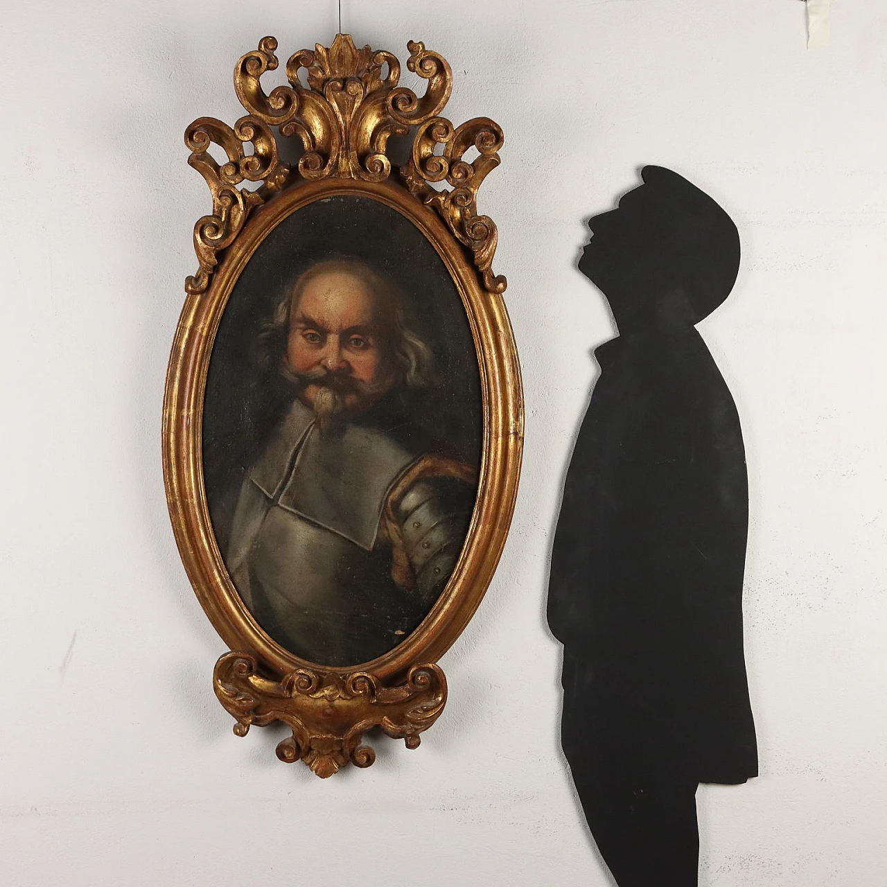 Portrait of soldier in armor, oil on canvas, 17th century 2