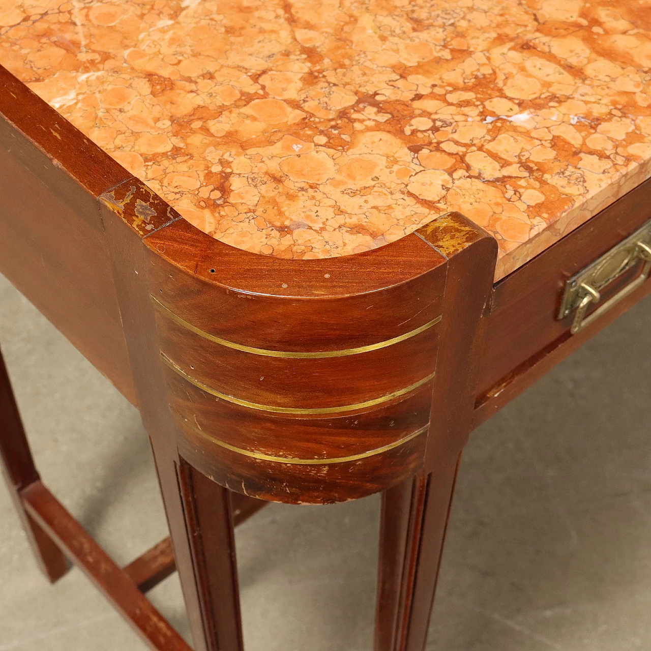 Petineuse Liberty in mogano con piano in marmo, inizio '900 3