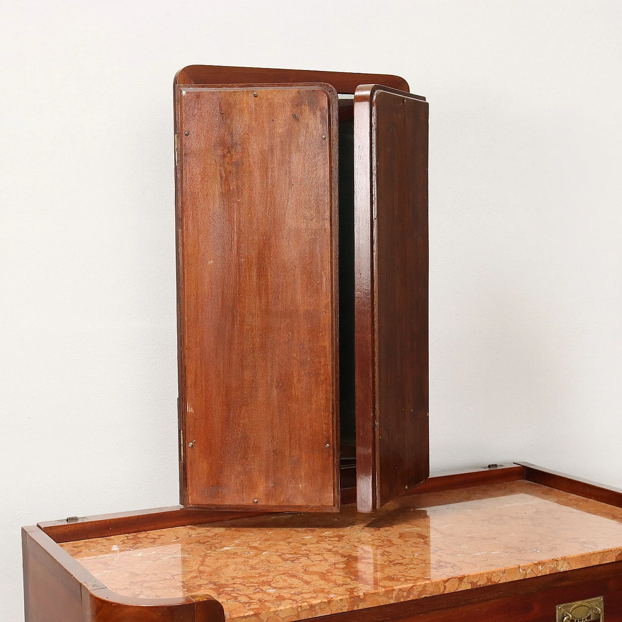 Petineuse Liberty in mogano con piano in marmo, inizio '900 4