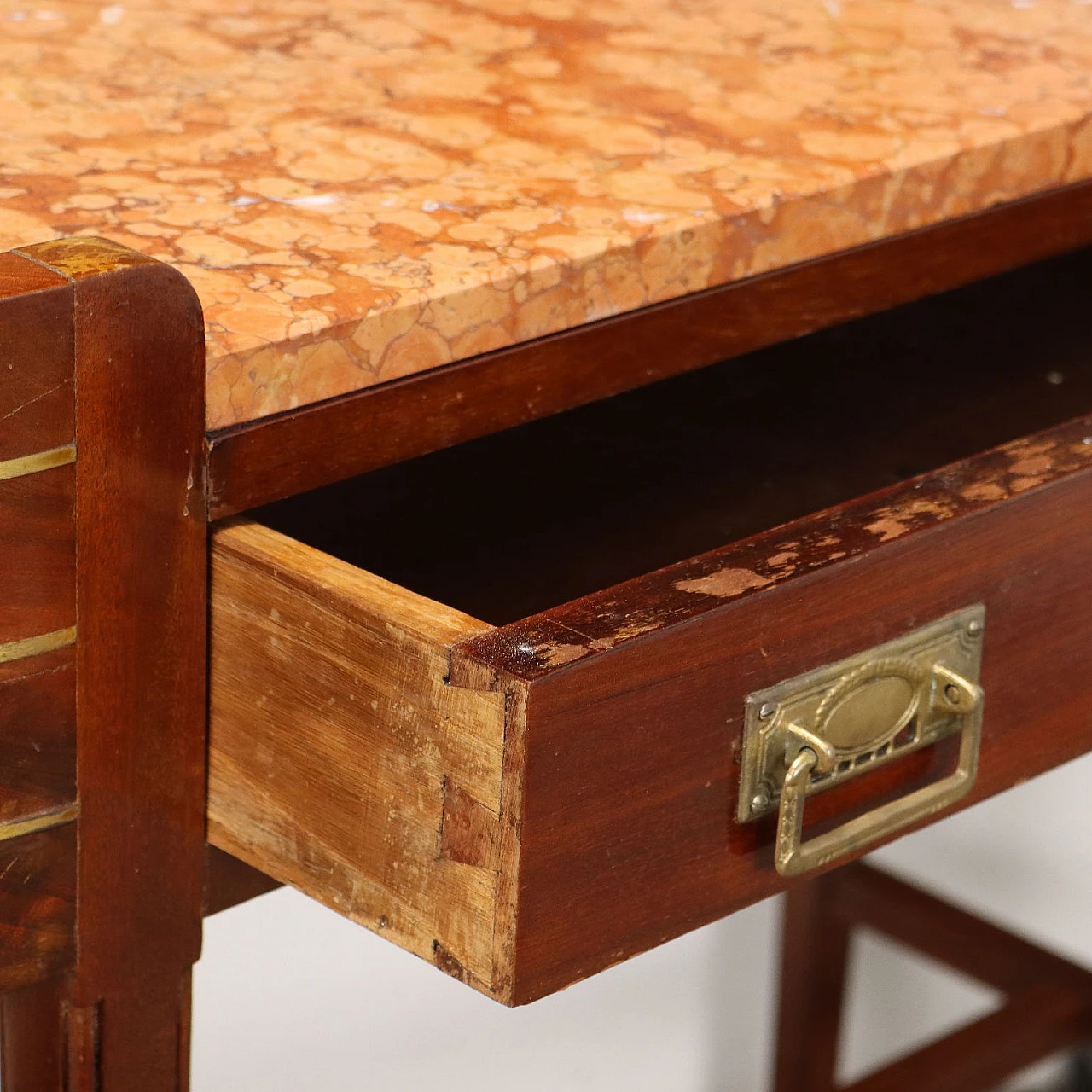 Petineuse Liberty in mogano con piano in marmo, inizio '900 5