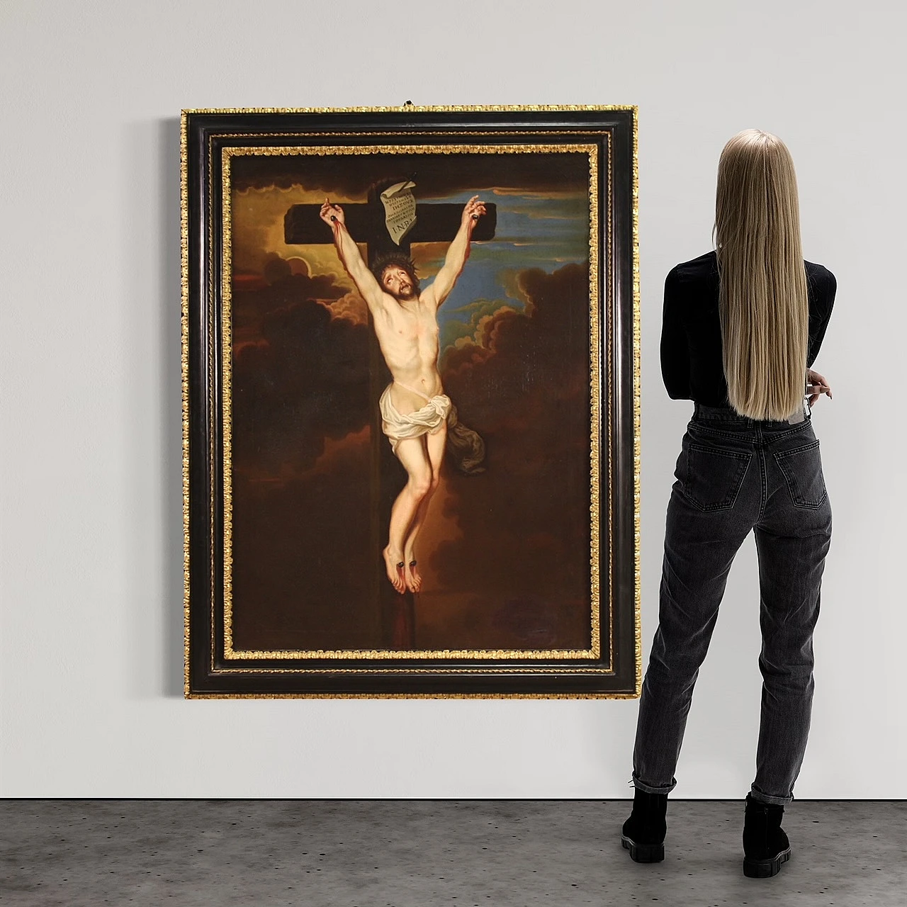 Bottega di Van Dyck, Crocifissione, dipinto a olio su tela, '600 3