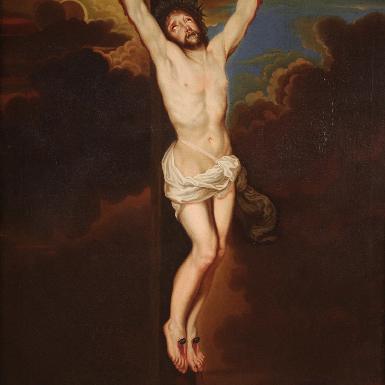 Bottega di Van Dyck, Crocifissione, dipinto a olio su tela, '600 4