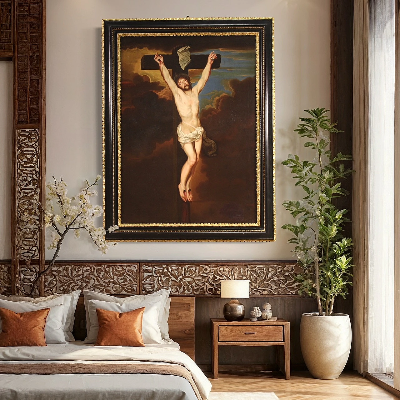 Bottega di Van Dyck, Crocifissione, dipinto a olio su tela, '600 5