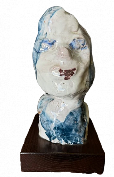 Ernesto Treccani, Testa, scultura in ceramica, anni '60