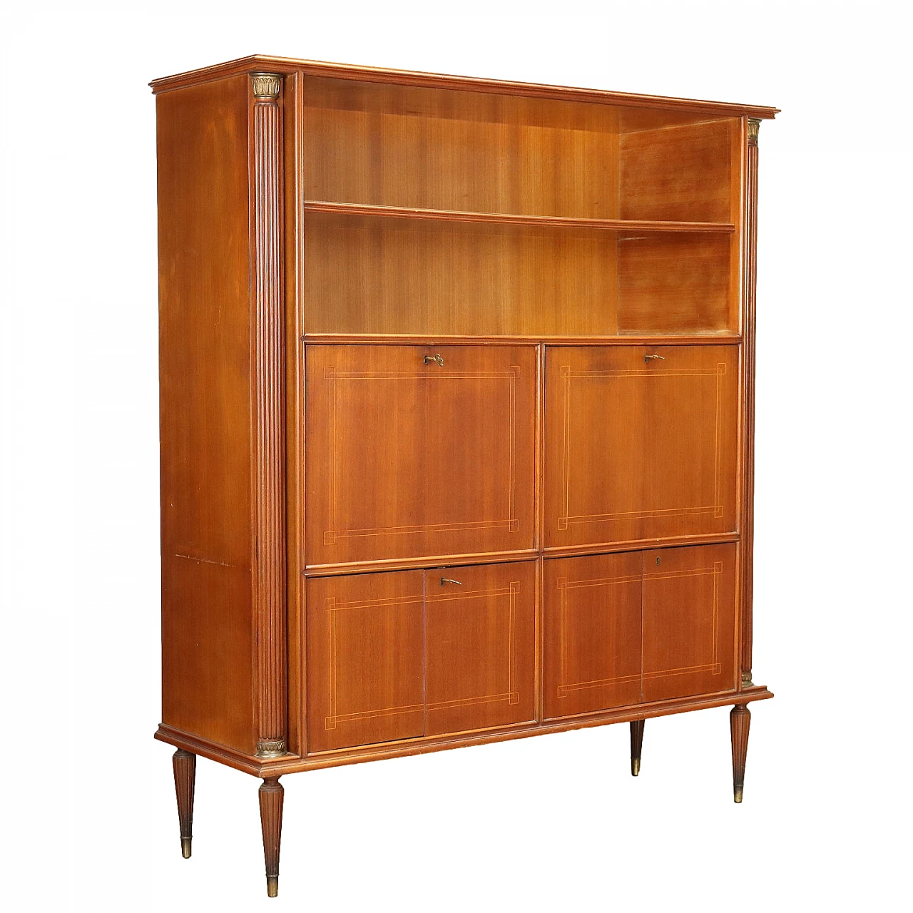 Wood sideboard with flap writing desk, 1950s 1