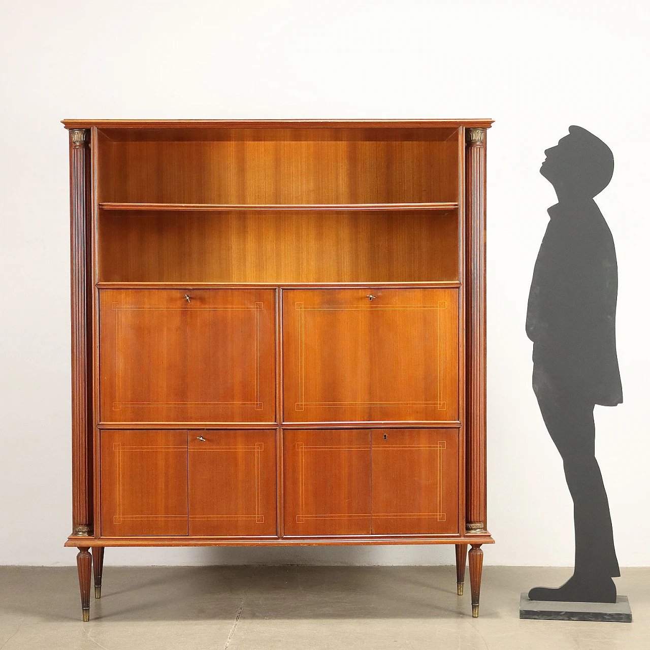 Wood sideboard with flap writing desk, 1950s 2