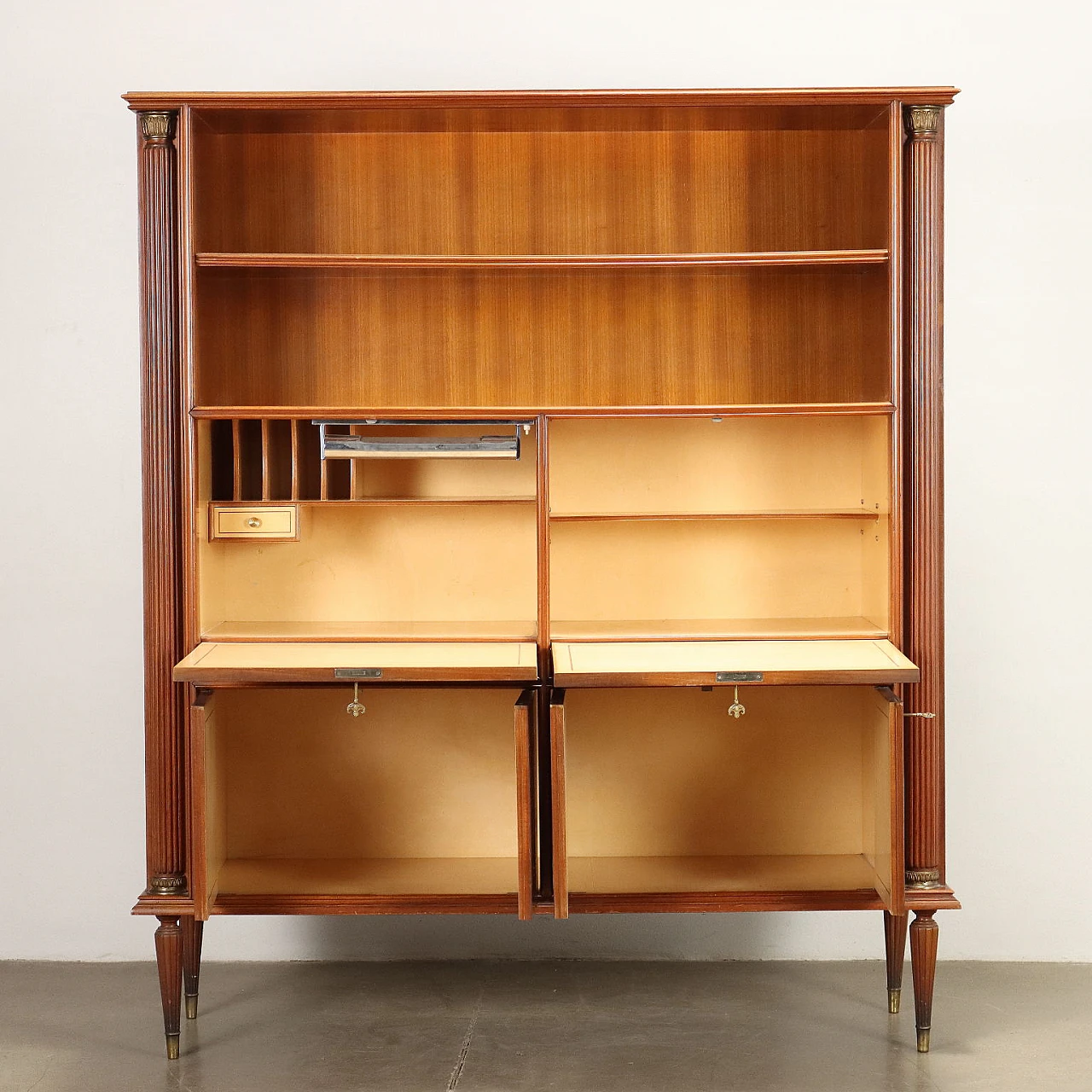 Wood sideboard with flap writing desk, 1950s 3