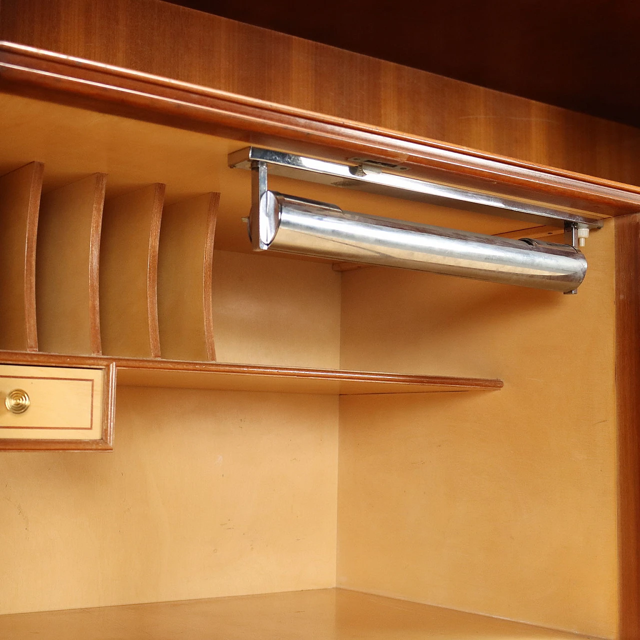 Wood sideboard with flap writing desk, 1950s 7