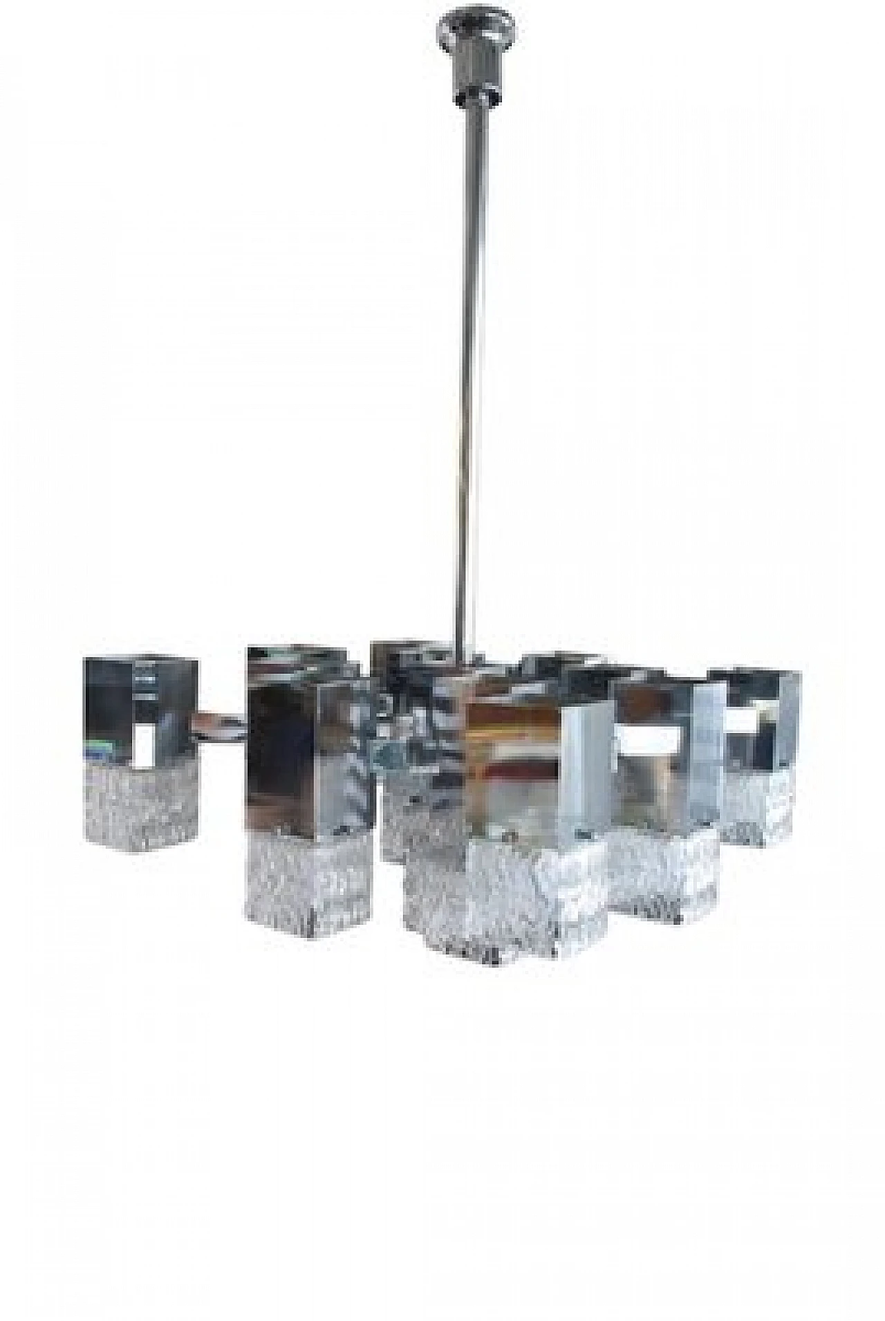 Cubic chandelier in acrylic glass attributed to G. Sciolari, 1970s 1