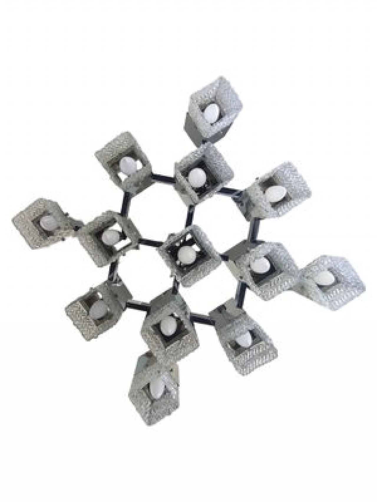 Cubic chandelier in acrylic glass attributed to G. Sciolari, 1970s 5